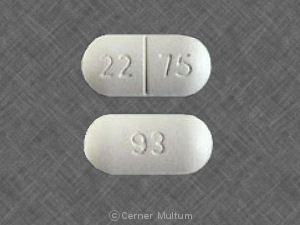 93 22 75 Pill White Oval 22mm - Pill Identifier
